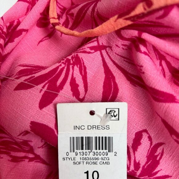 NWT INC Floral Print A-Line Halter Dress Women's Size 10/M Soft Rose - Picture 4 of 5